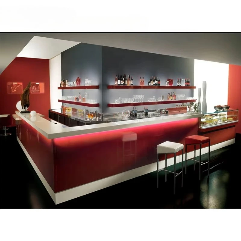 Factory High Quality Customized LED Light Artificial  Bar Counter