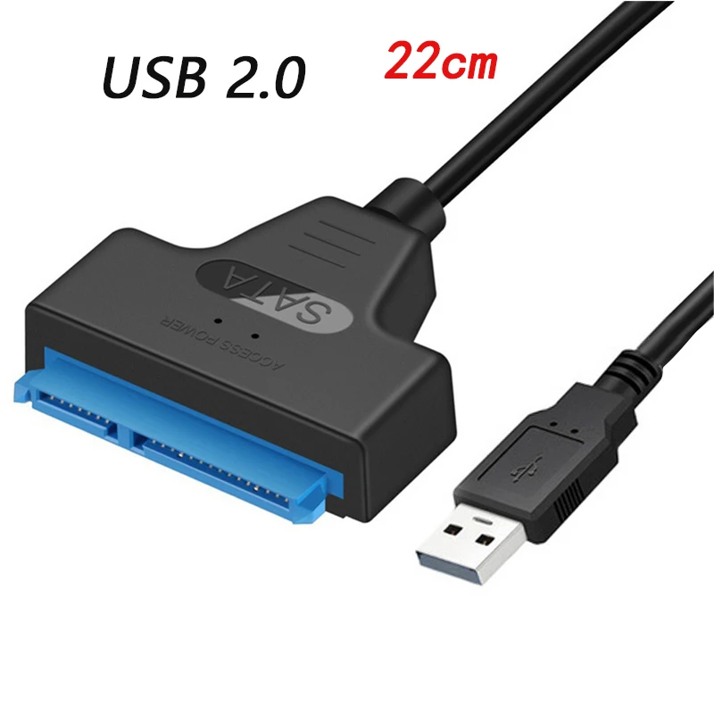 SATA naar USB 3.0/Type C-kabel tot 6 Gbps voor 2,5 inch externe HDD SSD harde schijf 22-pins Sata III-kabel USB3.0 naar Sata III-snoer