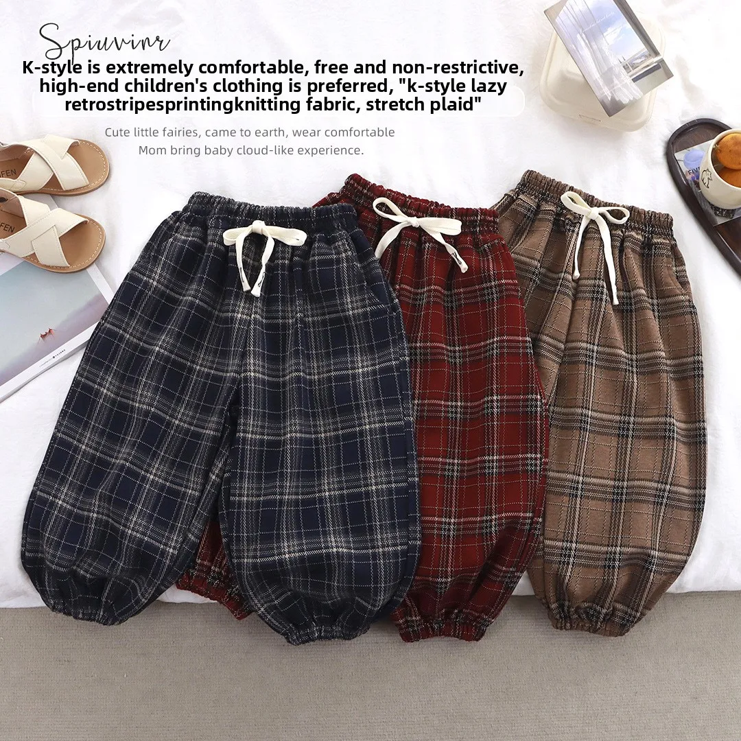 

2025 New Spring Autumn Kids Pants, Boys Girls Fashion Cargo Joggers, Korean Style Lantern Trousers, Casual Sportswear