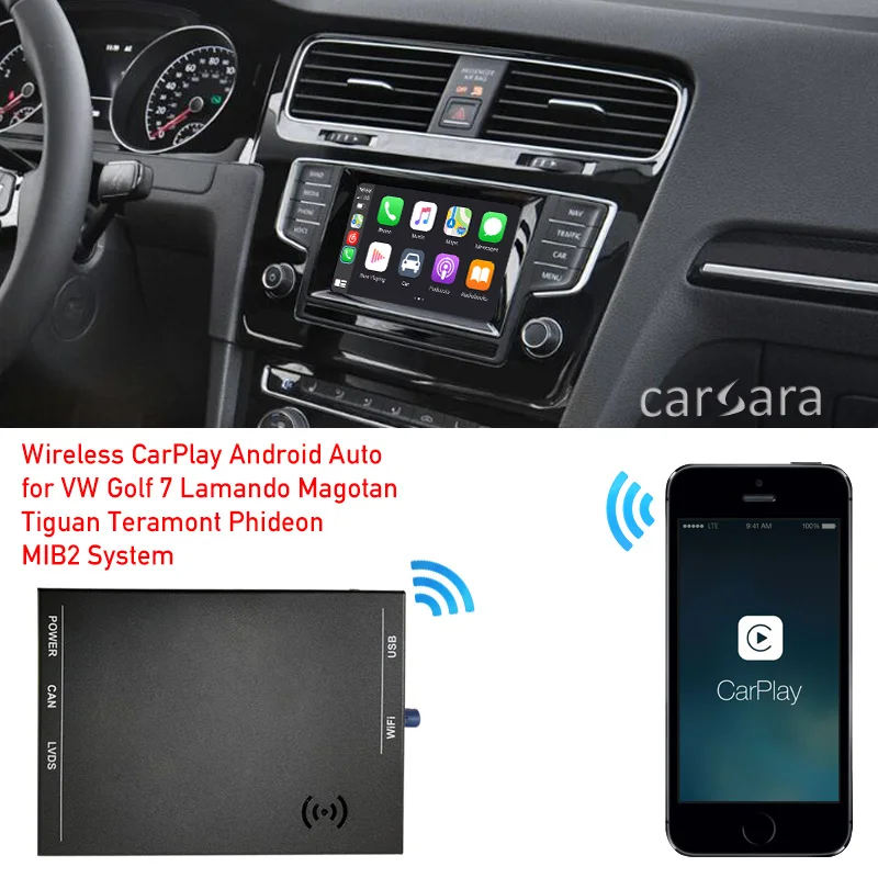 

Wireless Android Auto Box for VW Golf 7 Lamando Magotan Tiguan Teramont Phideon MIB2 System CarPlay Module AirPlay Mirror Link