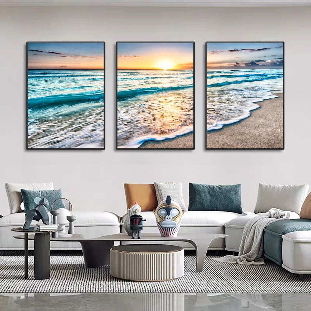 Tableau Toile Grand Format Mon Expérience avec un Paysage de Coucher de Soleil sur la Plage qui A Transformé mon Salon