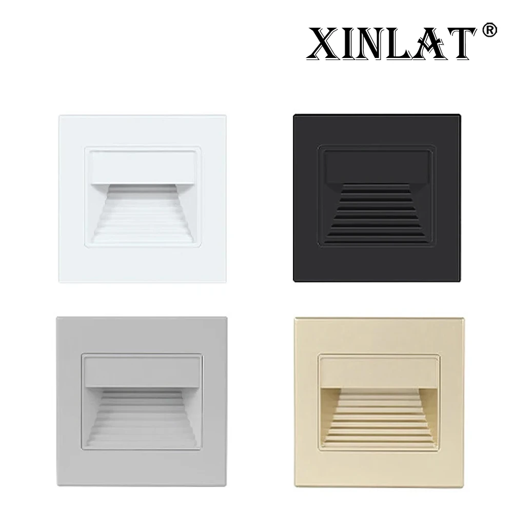 Recessed Wall Lamp Sensor Staircase Lighting Led Step Footlight Night Spot Lamp Motion Detect Luminaires Bedroom Bathroom XINLAT