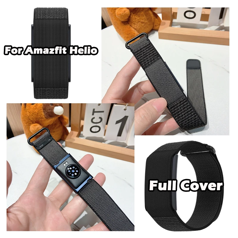 

Compatible with Amazfit Helio Strap Bicep Band Hook & Loop Nylon Arm/Ankle Band with Cover Design – Adjustable Breathable Band