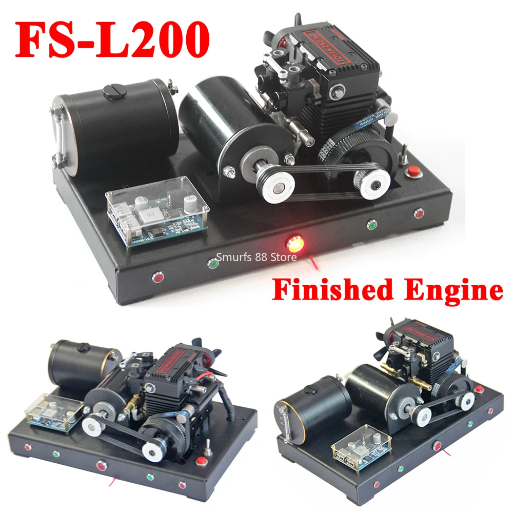 TOYAN FS L200 V2 Four Stroke Nitro Engine Model 12V Miniature Inline Twin Cylinder Engine Generator Model Physics Experiment Toy