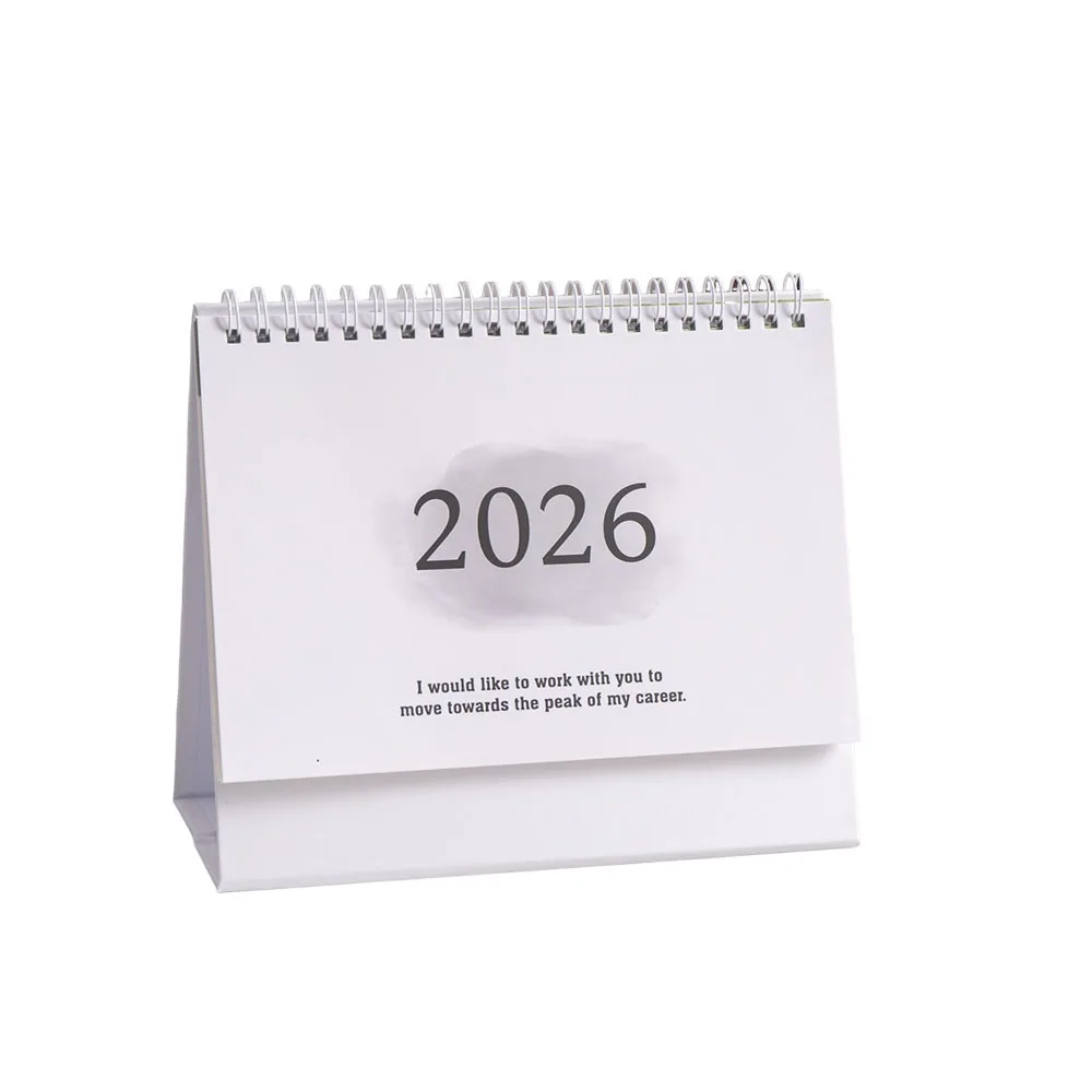 

Настольный календарь градиентного цвета 2026, маленький свежий утолщенный бумажный новогодний календарь, сборка катушек, управление временем