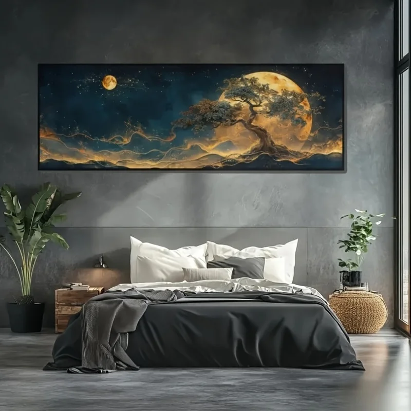 طباعة قماش شجرة الحياة كبيرة جدًا - لوحة فنية جدارية تجريدية، ديكور كلاسيكي حديث لغرفة المعيشة، غرفة النوم، المطبخ، الحمام -
