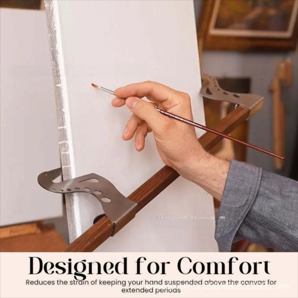 Suporte de Madeira para Artistas com Apoio para as Mãos, Altura e Ângulo Ajustáveis, Robusto, para Pintura a Óleo, com Design Suspenso para Estabilização