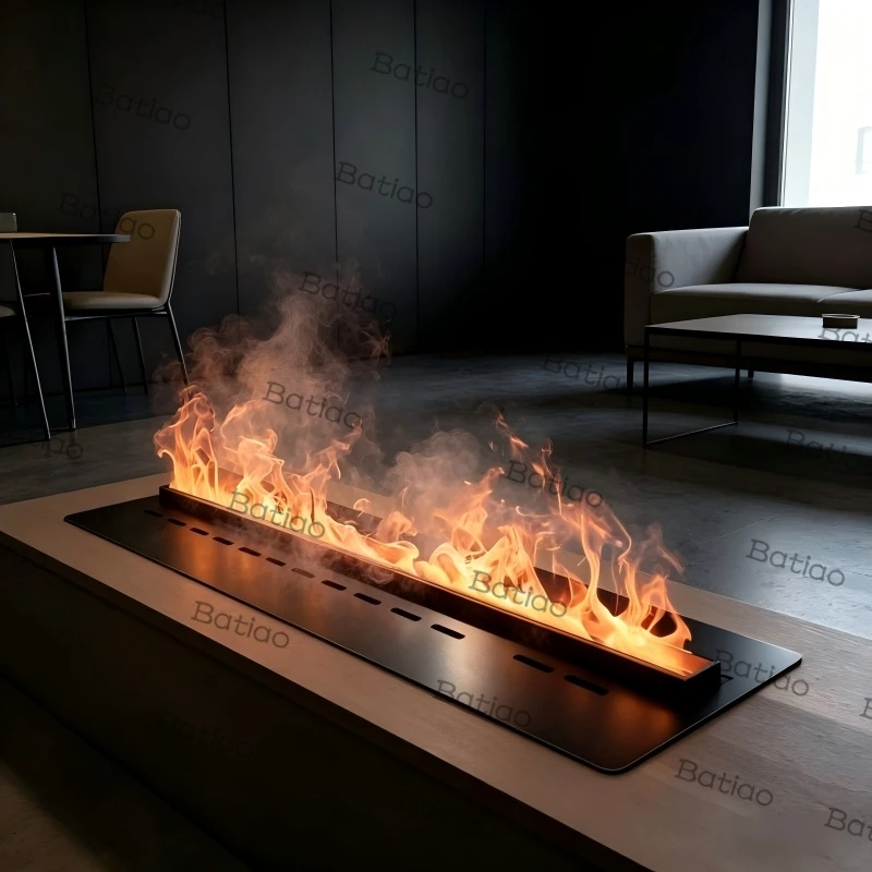 100 CM Wide Water Vapor Electric Fireplace Large Panoramic 3D Mist Flame with remote App Control for Open Plan Living Room