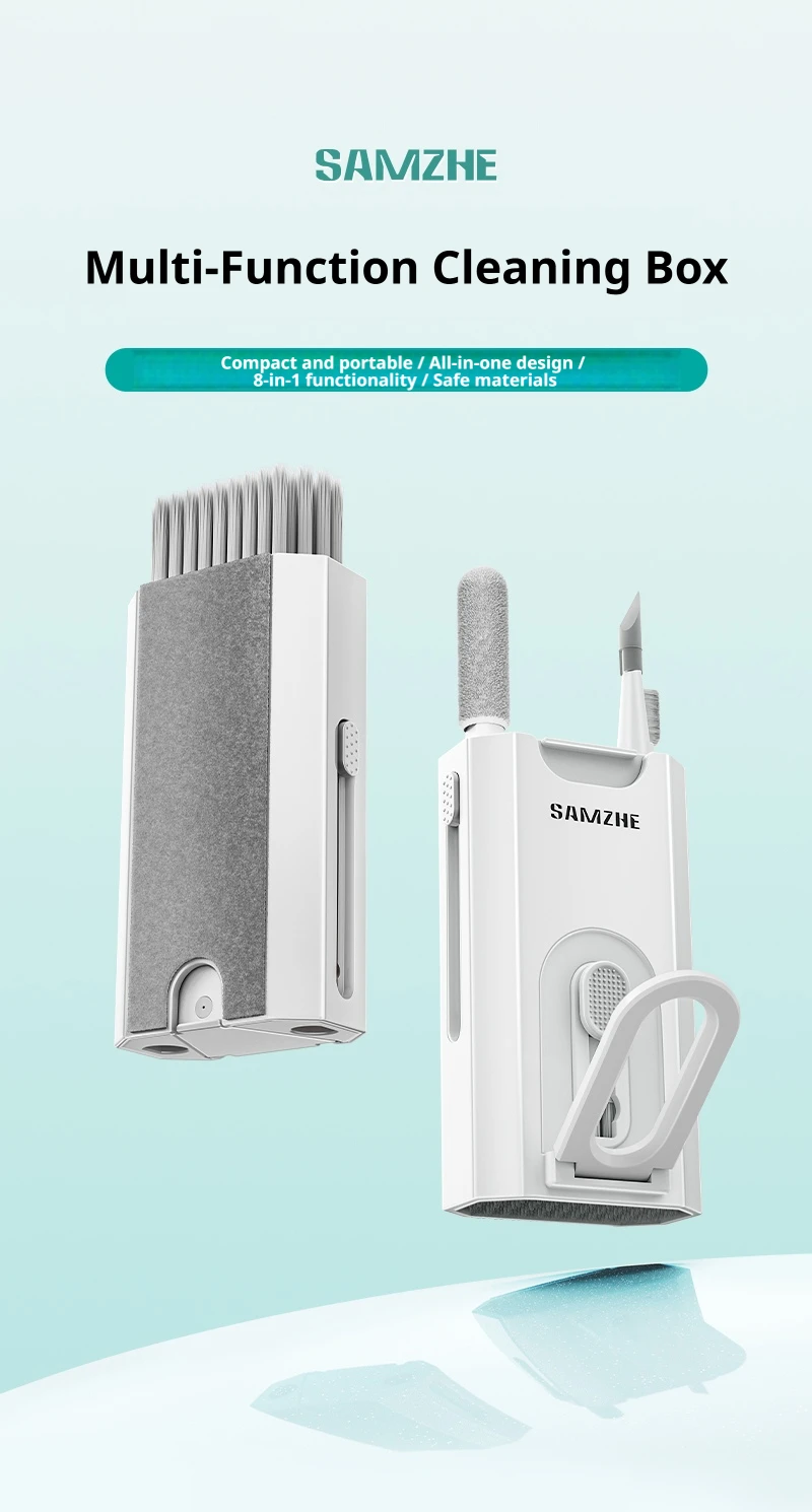 SAMZHE 8-in-1-Reinigungsset, Reinigungsbürste für Computertastaturen, Reinigungsstift für Kopfhörer, Reinigungswerkzeuge für Headsets und Telefone, Tastenkappen-Abzieher – Detail 1