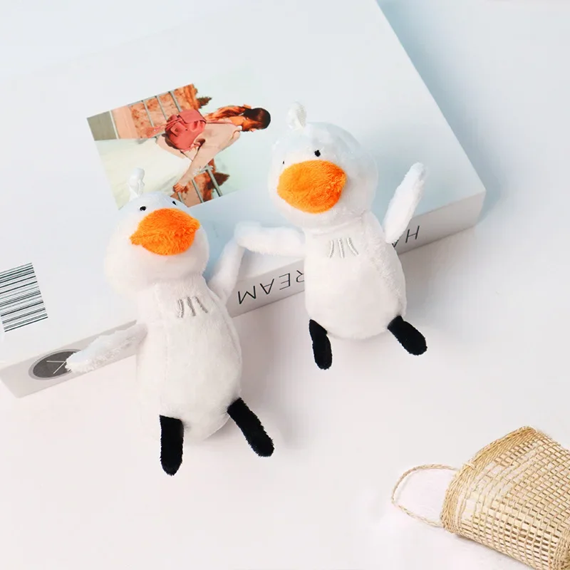 Stuffed Animals Plush Duck Plush Backpack Pendant Little White Duck Girl Heart Super Cute Keychain Brithday Gift for Friend