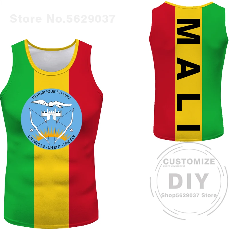 Mali Vest Free Custom Made Name Mli Tank Top Nation Flag Ml Republic French Country Malian Word Print Photo Sleeveless T-Shirt