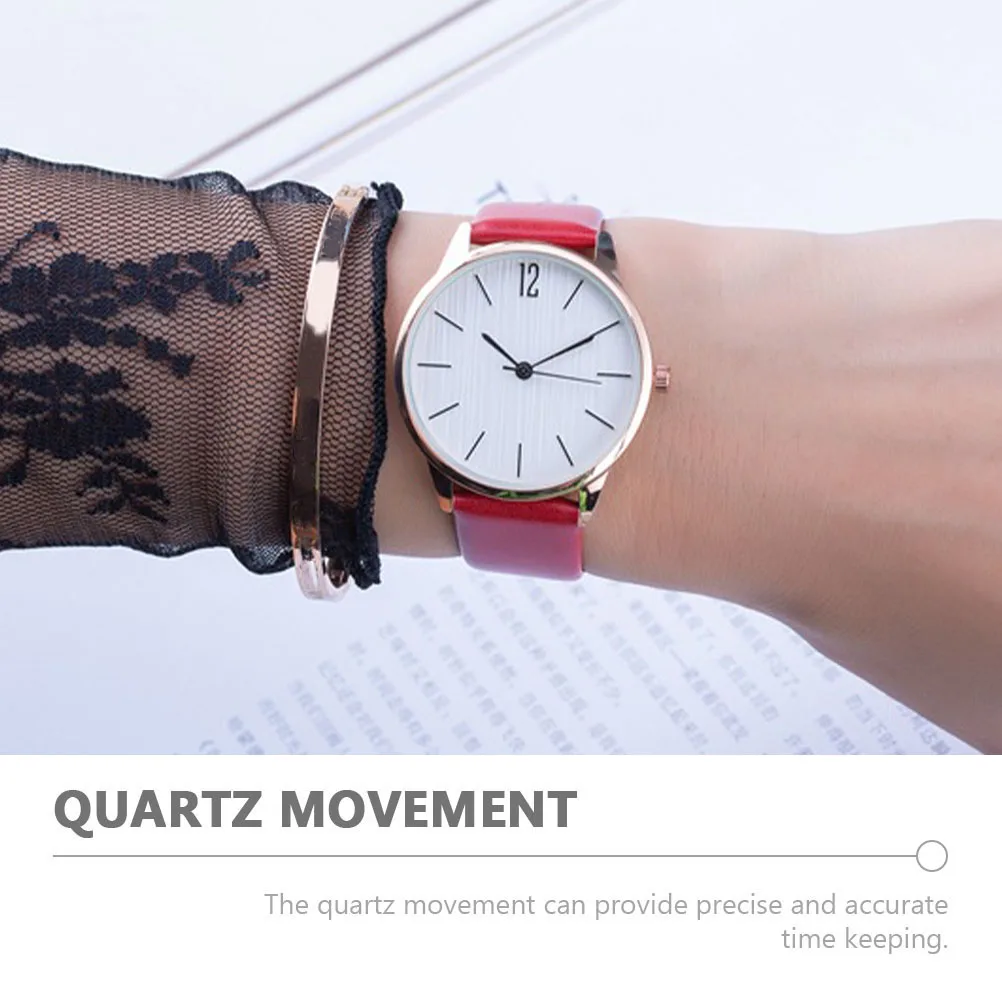 

Quartz Watch Women Stainless Steel PU Strap Red Square Casual Wrist Fashion Timepiece Female Birthday New Year Gift