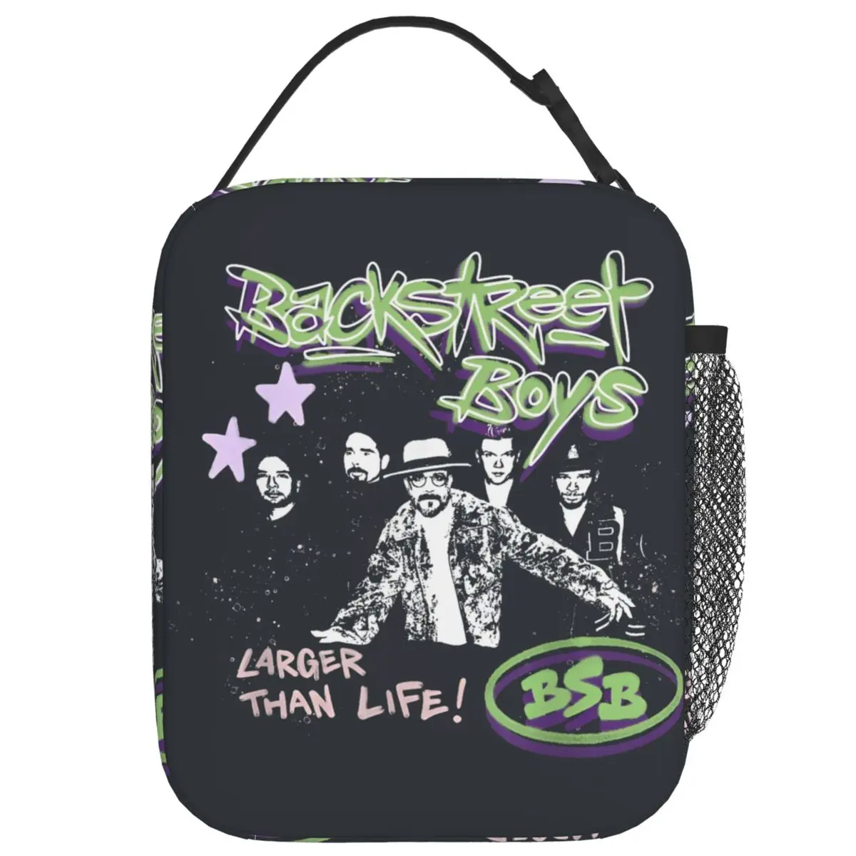 

Backstreet Boys Graffiti Photo Lunch Bag For Men Lunch Box Fun Beach Cooler Bag Portable Waterproof Thermal Tote Handbags