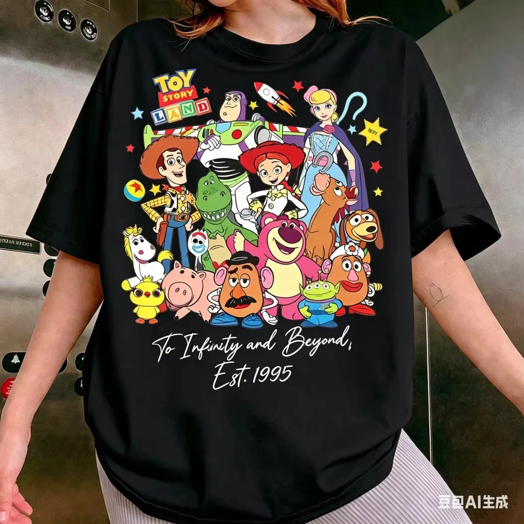 2026 New Summer Toy Mobilization Lobo Children's Parent-child Casual Fashion Loose Oversized Women's Family Short Sleeved Shirt