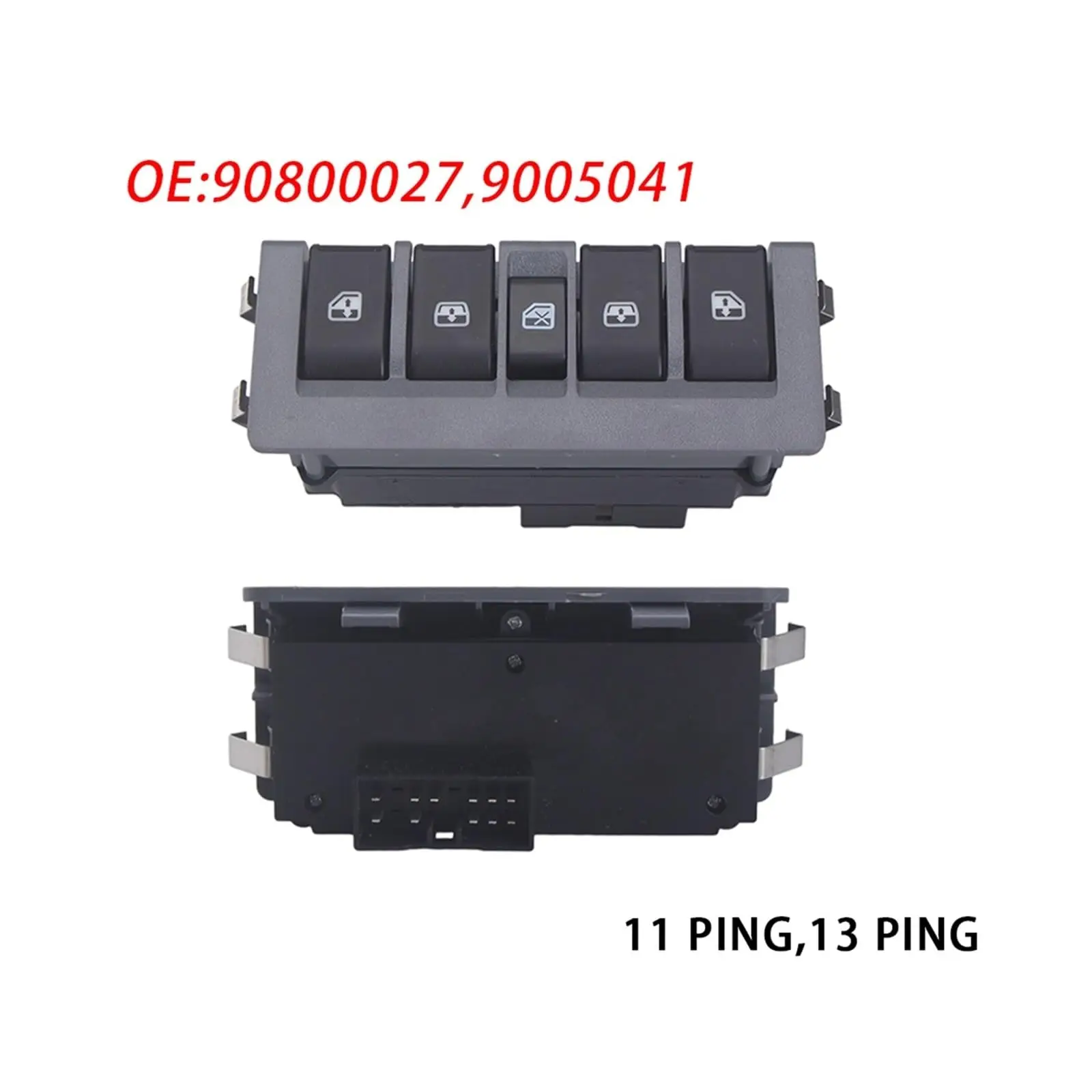 90800027 Power Window Glass Lifter Switch 5 Buttons 11 pins For Chevrolet New Sail 2010-2014 9005043 9005041 Car Accessories
