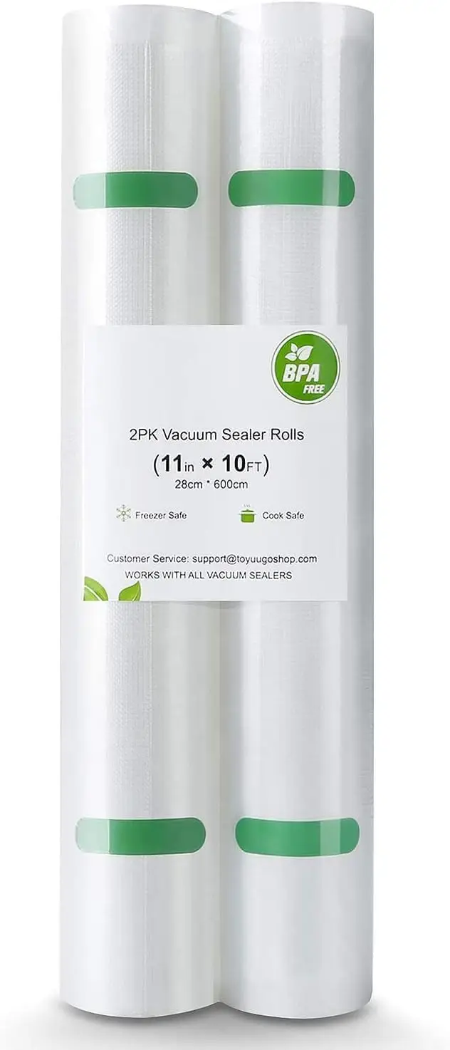 Вакуумные упаковочные пакеты, 2 рулона более толстых сверхмощных коммерческих качественных текстурированных вакуумных упаковочных пакетов для пищевых продуктов Sous Vide Cooking