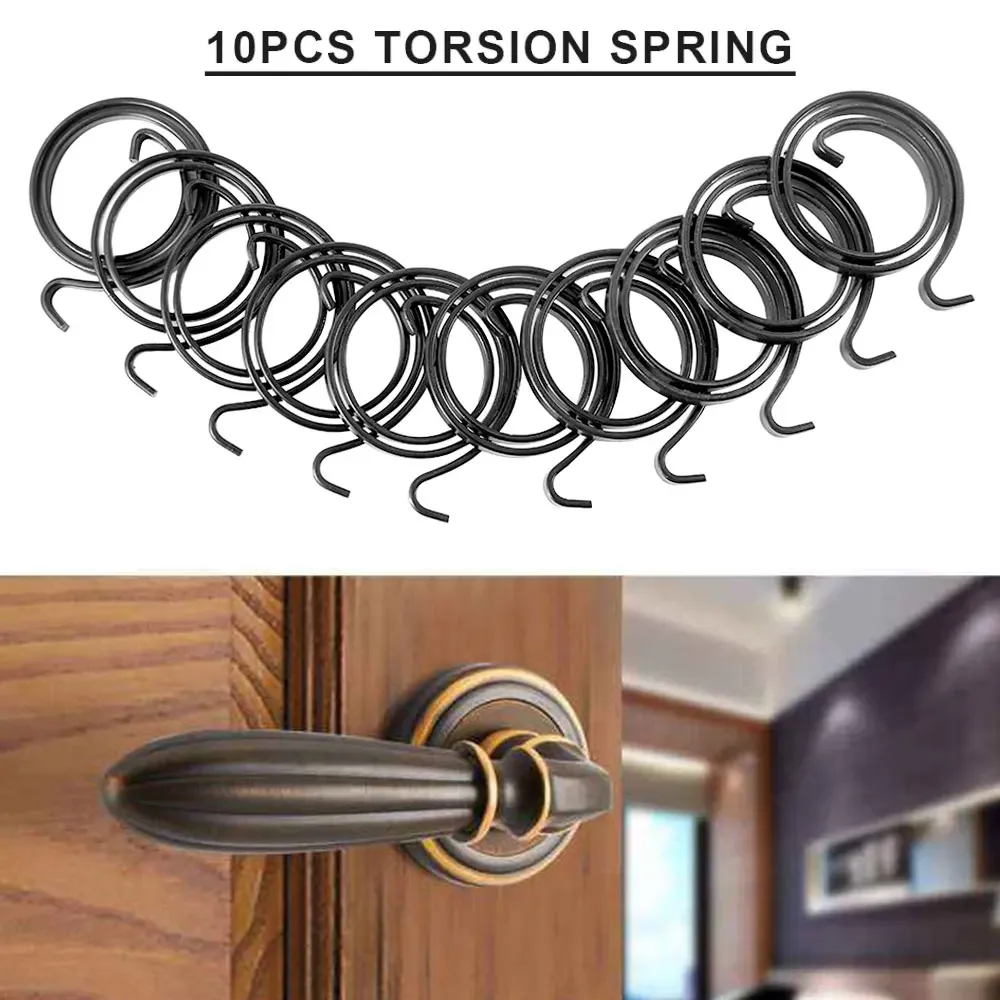 10PCS/Set Replacement Spring For Door Knob Handle Lever Latch Internal Coil Repair Spindle Lock Torsion Spring Flat Section Wire