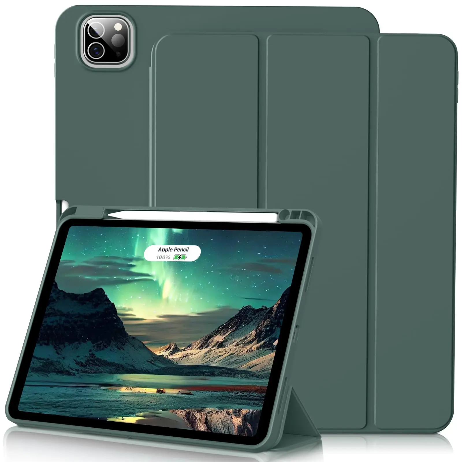 

Pencil Case for iPad Air Pro 10.9 11 12.9 13 A16 10th 11th Generation Air 4 5 6 7 Trifold Stand Flip Cover With Pencil Holder