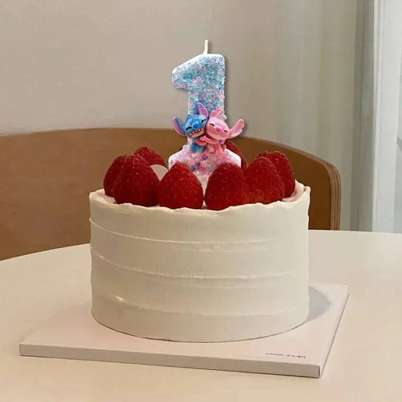 Disney Stitch 0-9 цифровые свечи на день рождения милый детский праздничный торт Plugin украшение для торта на день рождения, годовщину, подарок