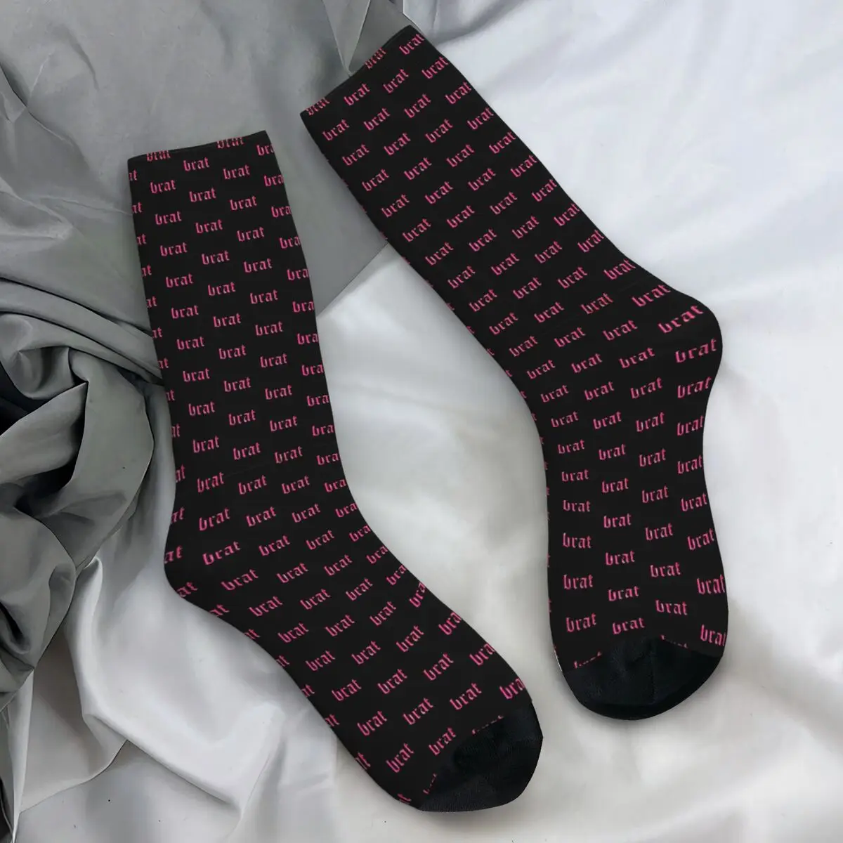 Charli XCX Brat Album Socks Korean Stockings Adults Men Soft Outdoor Socks Winter Pattern Non-Slip Socks