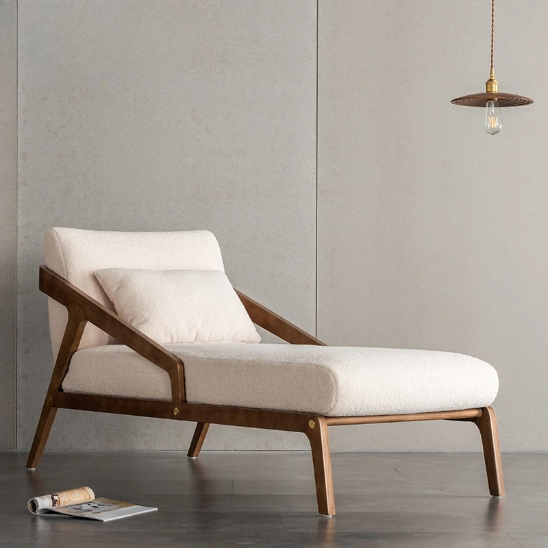 Nordic living room home, solid wood recliner, simple and modern