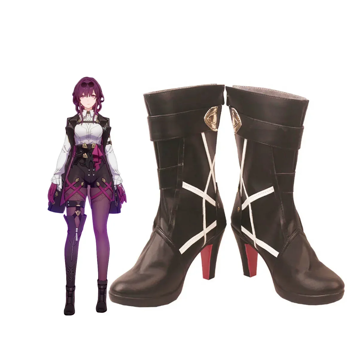 Star Rail Kafka Cosplay Shoes High Heel Boots Custom Made Any Size