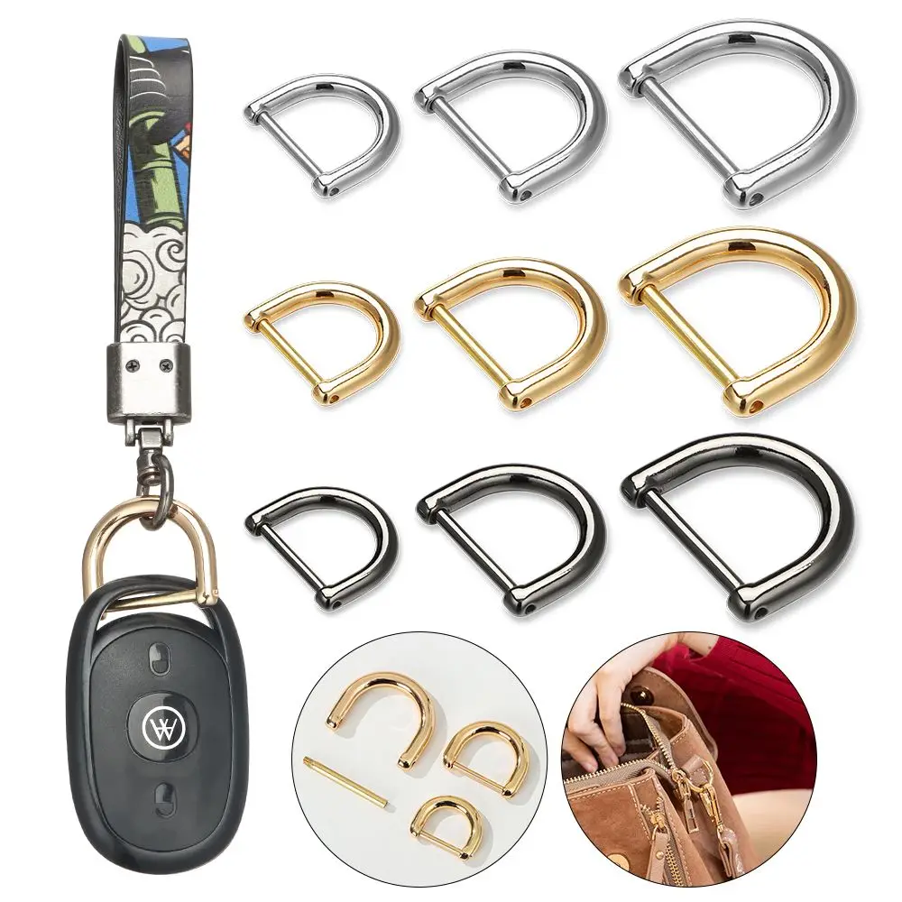 1PCS Metal Detachable Open Screw D Ring Buckle Shackle Clasp for Leather Craft Bag Strap Belt Handle Shoulder Webbing