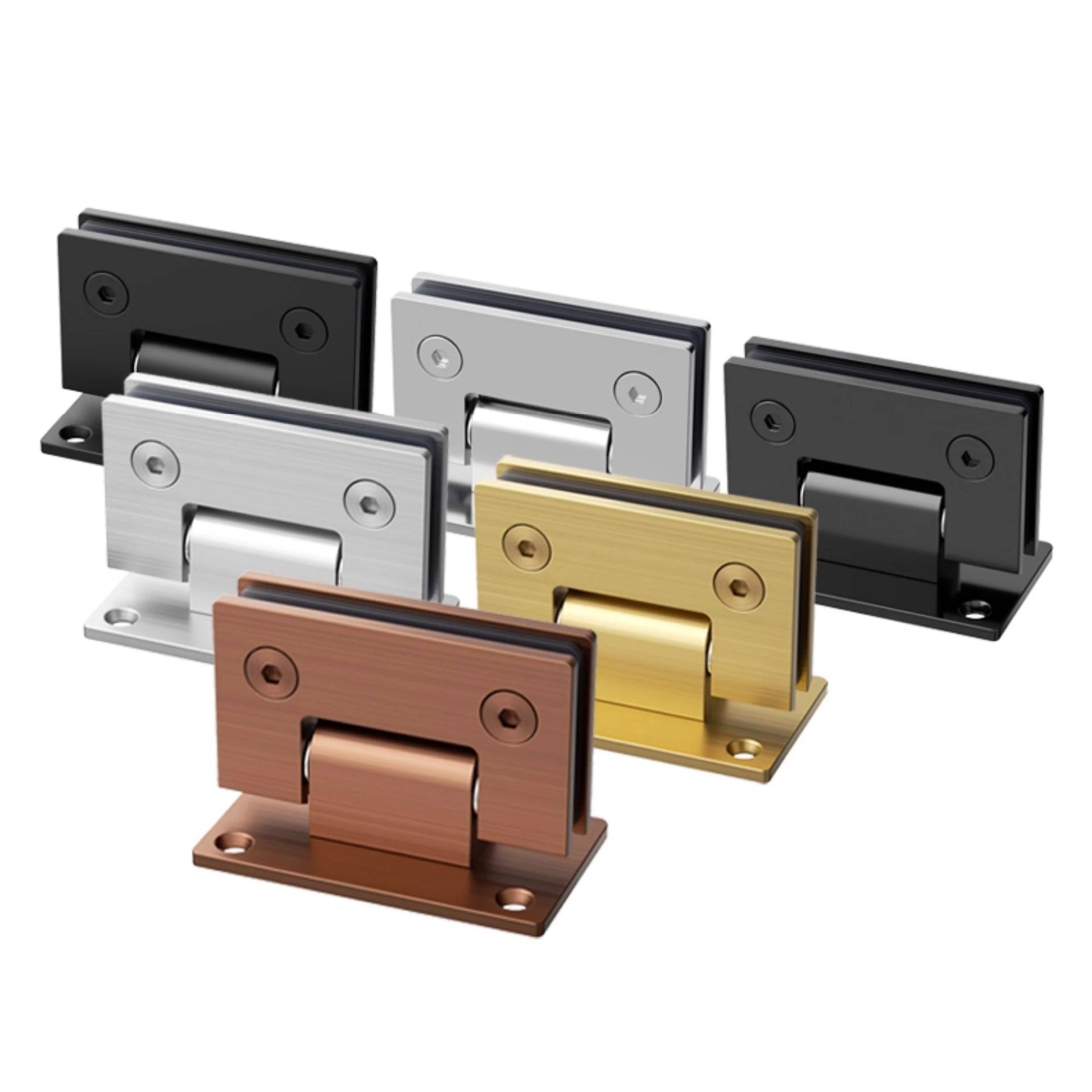 SS304 White Gold Brush Frameless Folding Glass Door Hinge Clip Clamp 90/135/180 Degrees Shower Enclosure Bathroom Clip