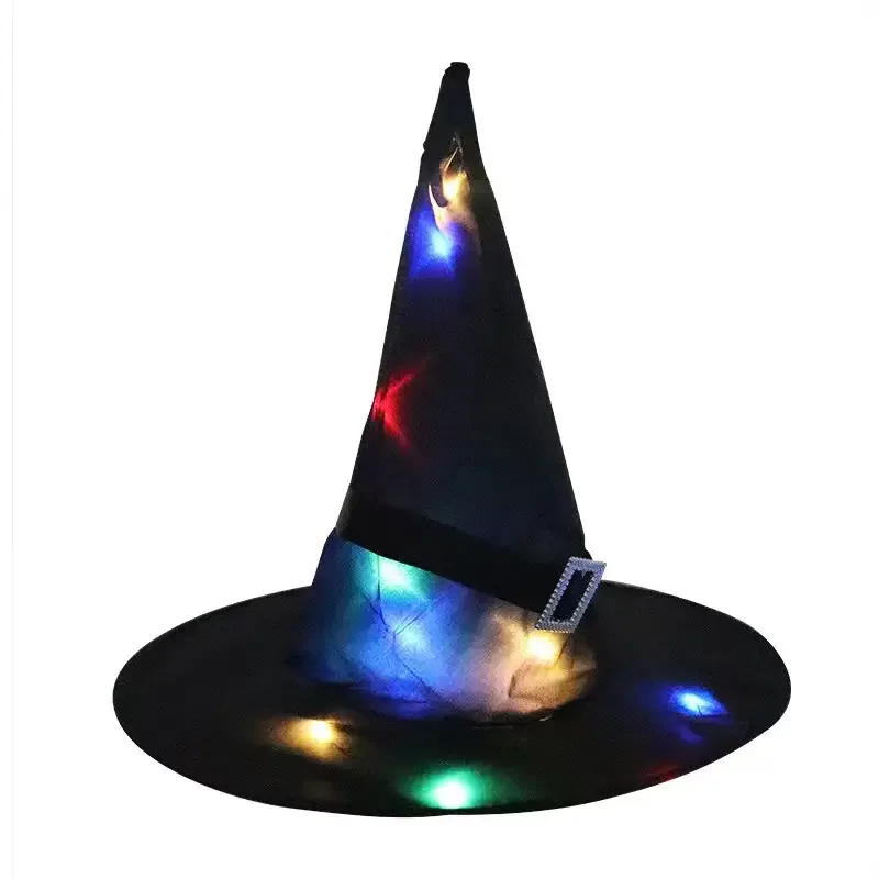 Chapeau de Sorcière à LED pour Halloween, Accessoire de Décoration de ix, Festival de Fantômes