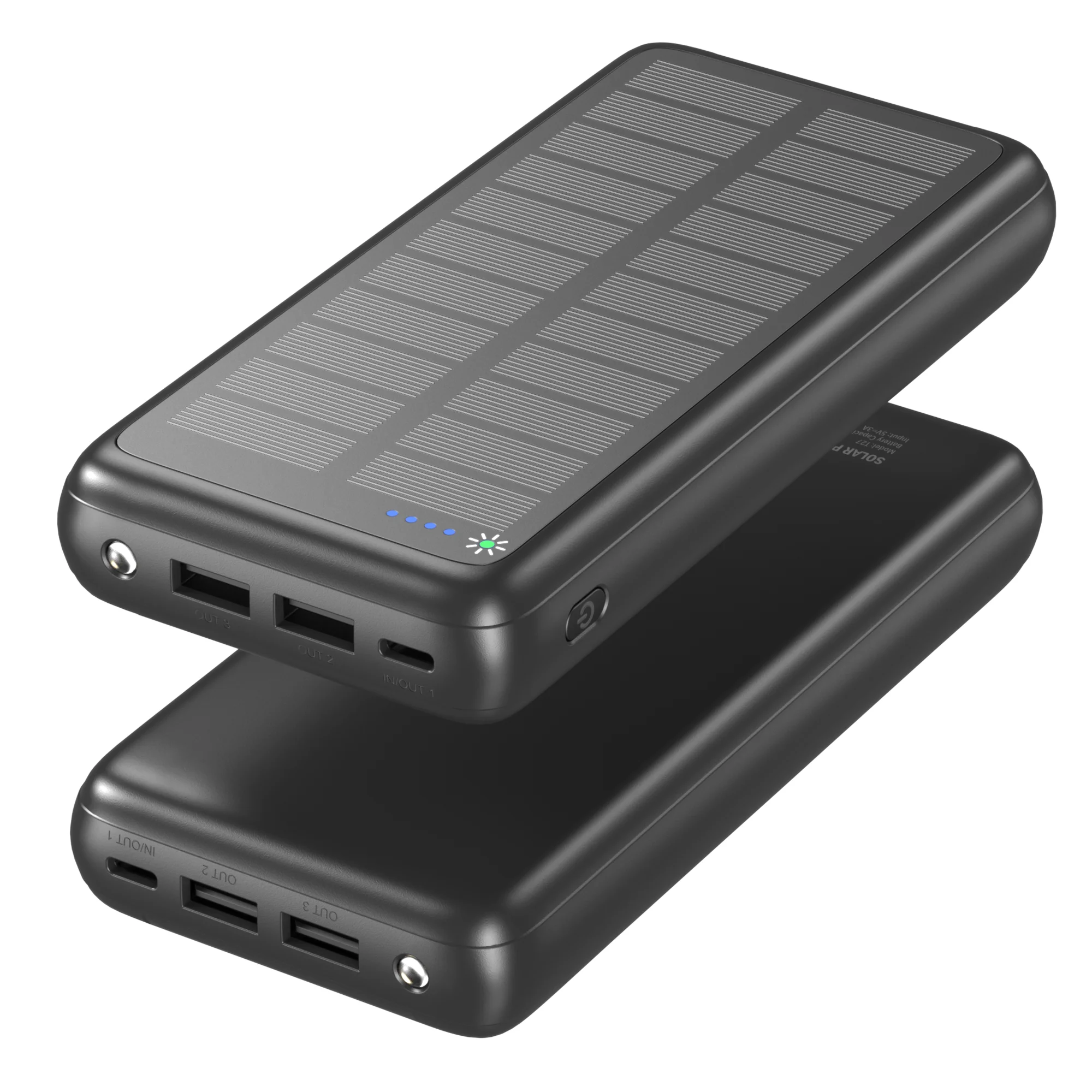 Slim Solar Power Bank 10000mAh Fast Charging Portable Charger Powerbank for iPhone Samsung Xiaomi Huawei External Spare Battery
