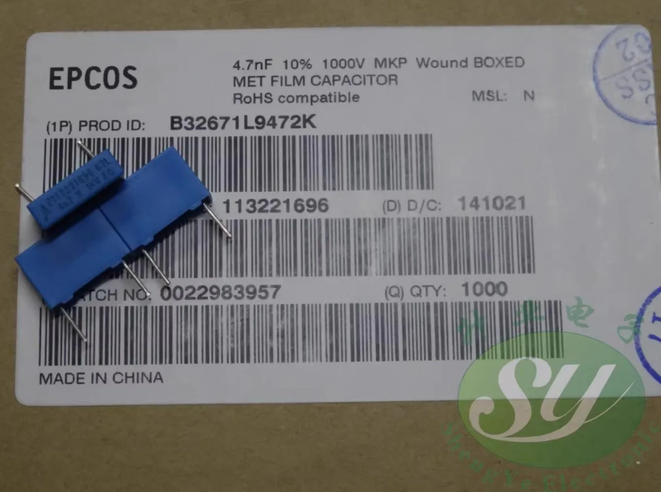 

20PCS EPCOS 0.0047uf/1000v 4.7nf 4700pf 4n7 472 New 10mm film capacitor B32671L9472K