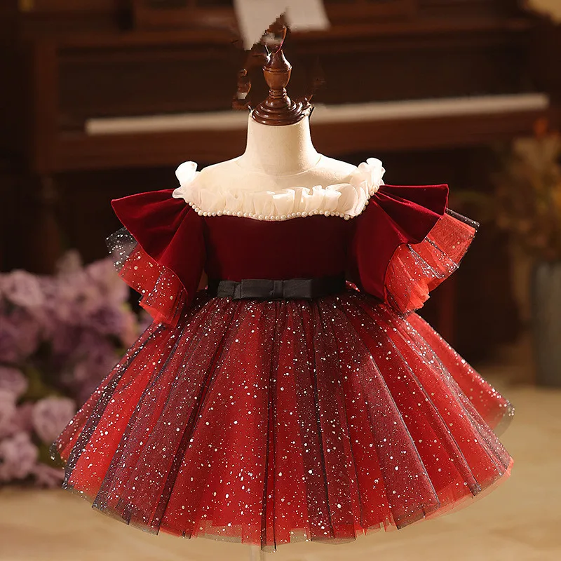 

New Girls Elegant Evening Princess Ball Gown Children Fashion Birthday Wedding Party Dress y1647