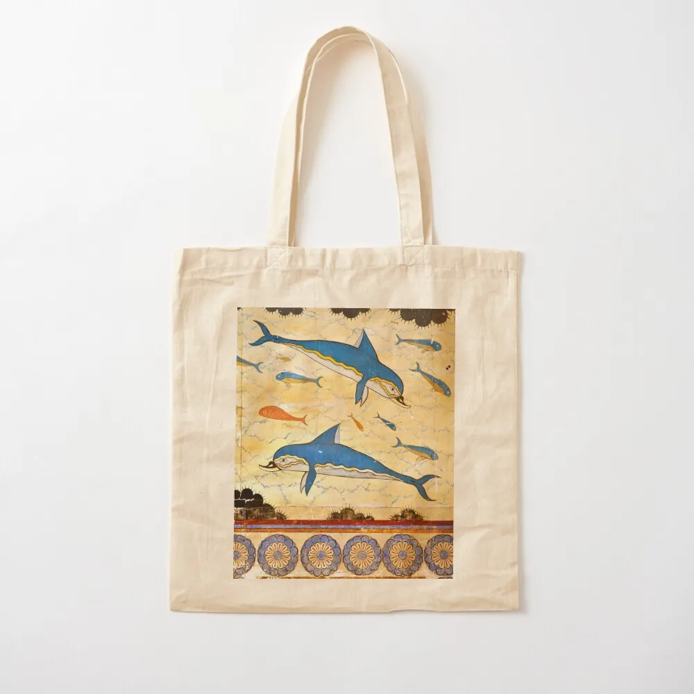 The Minoan Dolphins Tote Bag female bag free delivery bags tote bag women canvas bags