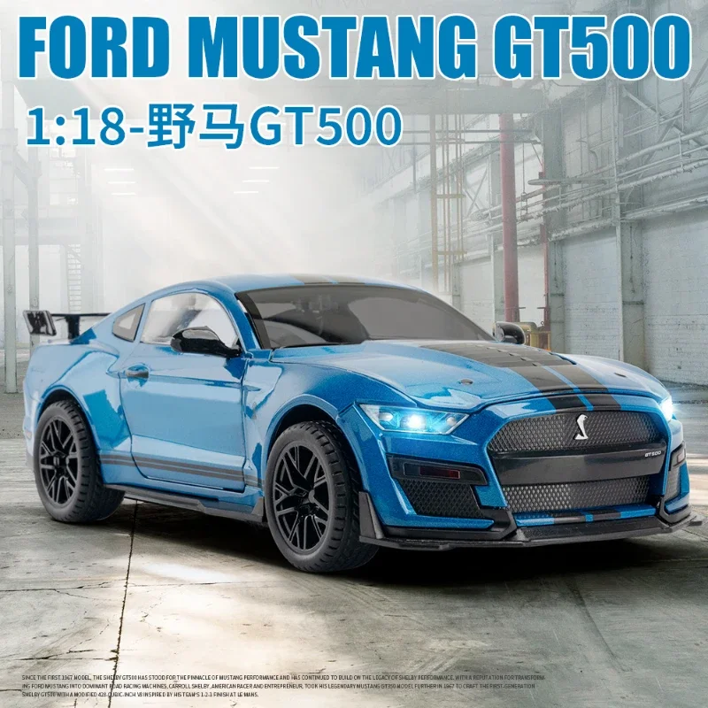 Simulation 1:18 Wild Horse GT500 Alloy Car Model Accessories Friends Gift Collection Viewing Toys Wholesale Distribution