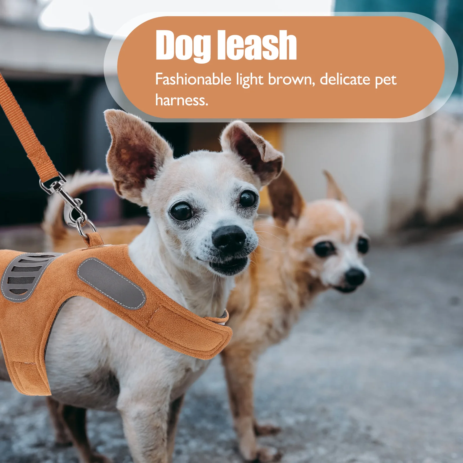 

1 set 1 Set Pet Harness For Dogs Cats Puppy Light Brown Durable Breathable Vest Style Reflective Outdoor Leash Strap Dog Walking