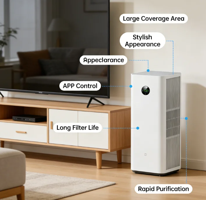 New Arrival Mijia Smart Air Purifier 6 Dual Filter Formaldehyde Removal Home Air Cleaner Xiaomi App Control