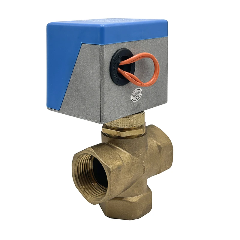 

1" 3 Way Electric Shut-off Valve 220V Brass Motorized Globe Valves 2 Wire Fan Coil Air Conditioning Water Switch