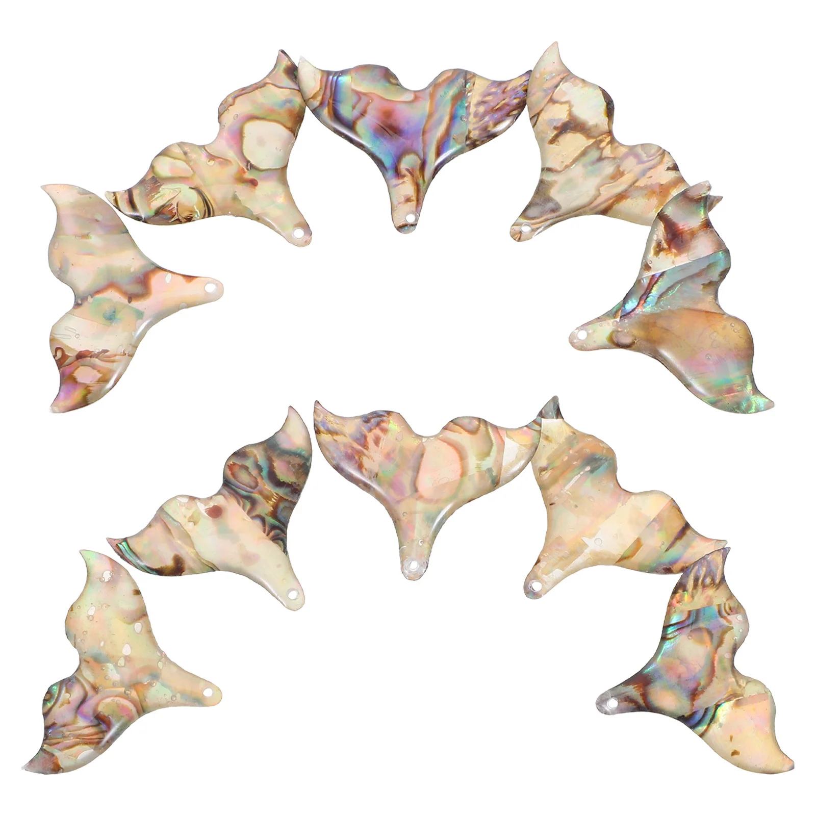 

10Pcs Colorful Abalone Shell Mermaid Tail Necklace DIY Pendant Jewelry Supplies Ocean Theme Charm Women Necklace Accessories