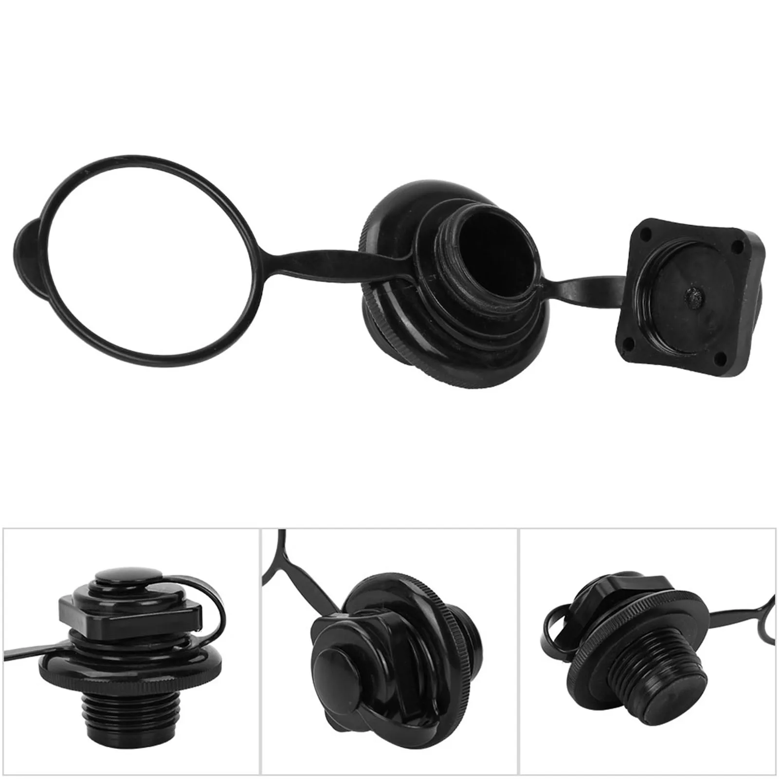 23.9mm Black Plastic Inflatable Fishing Boat Replacement Air Valve