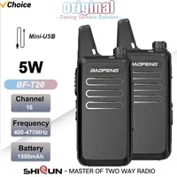 2PCS Mini Walkie Talkie Baofeng BF-T20 1PCS PortableTwo Way Radio Charging USB For BF-C9 BF-888S KD-C1 for Station Hotel Hunting