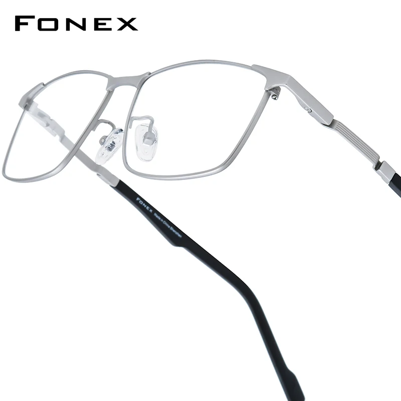 FONEX Titanium Glasses Frame Men Brand Design Ultralight Square Eyeglasses Japanese Ultralight-Weight High Quality Eyewear 85916