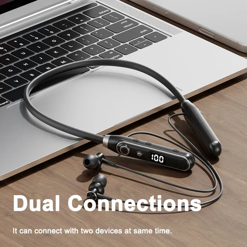 EARDECO Dolby HIFI الصوت سماعات لاسلكية داخل الأذن باس 5.4 بلوتوث شريط حول ياقة الملابس سماعة سماعة لاسلكية تعمل بالبلوتوث سماعة الرياضة ستيريو