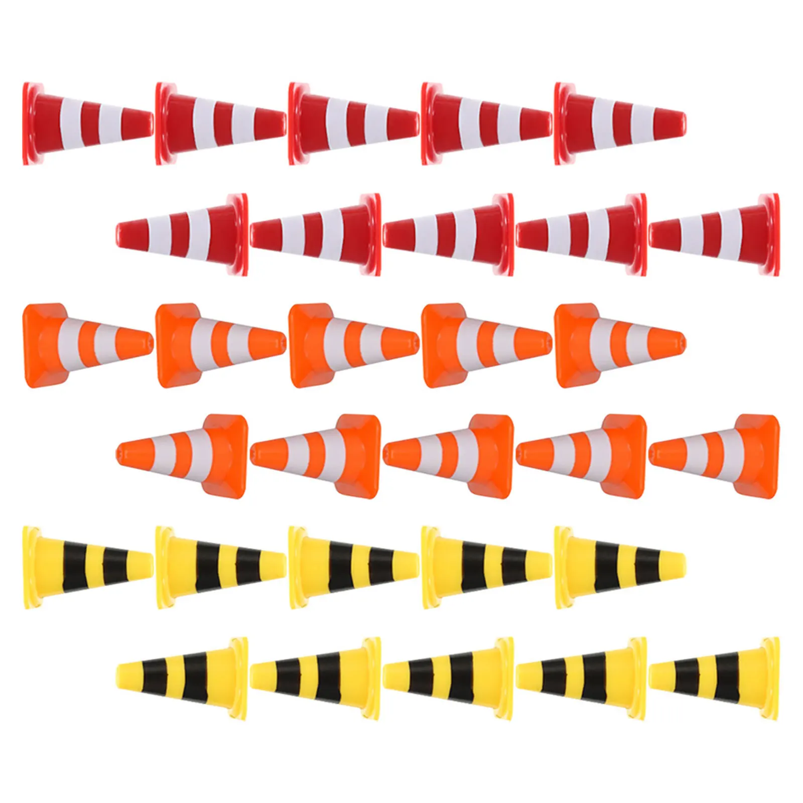 

60 Pcs Toys Kids Traffic Play Signs Mini Construction Barricade Miniature Road Safety Cones