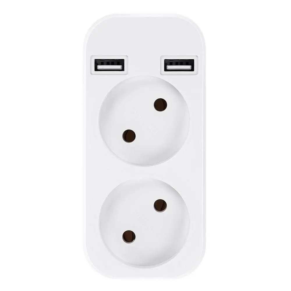 

5V, 2A Output Portable One Conversion Two-Position European Style Extension Socket With 2 USB Port Plug Adapter Power Adapter