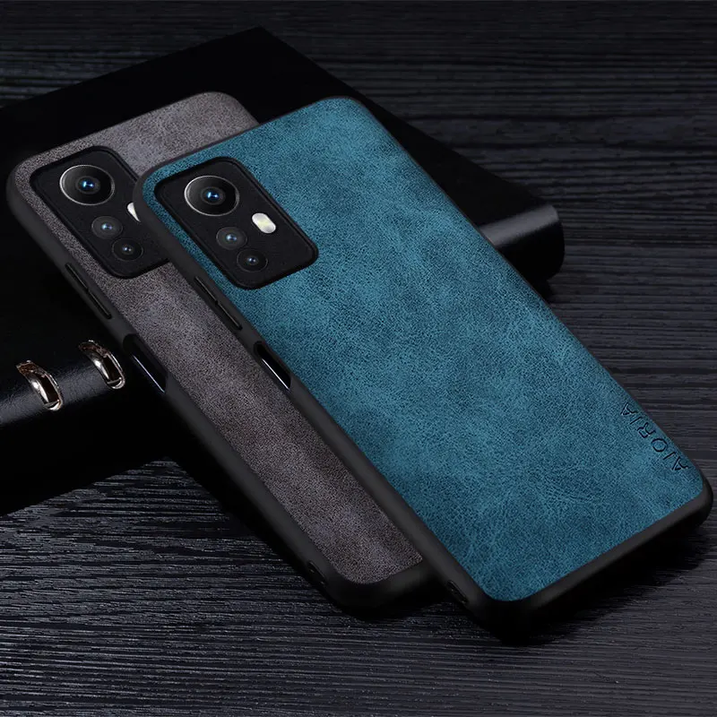 Premium PU Leather Phone Case for Xiaomi Redmi Note 12S 4G Scratch-Resistant Solid Color Cover for remi note 12s funda