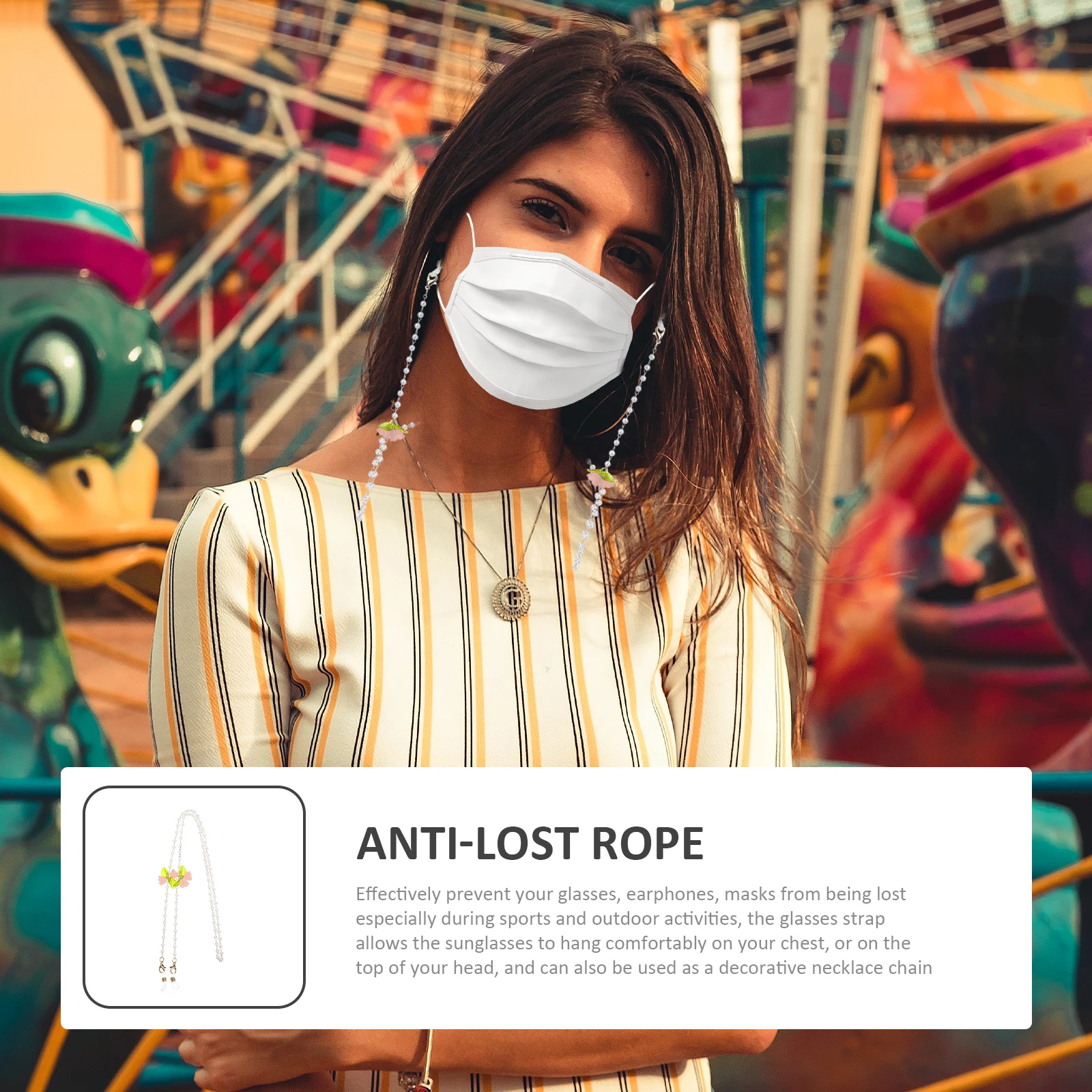 

Stylish Lightweight Earphone Lanyard Anti-Loss Strap Wireless Neck Hanging Accessory Versatile Chain Glasses Accessories For