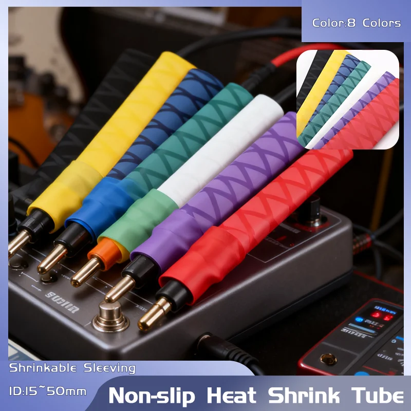 

Non-Slip Heat Shrink Tubing for Handles 1M Length ID 15-50mm Waterproof Grip for Fishing Rods Tennis Rackets Tool Insulation