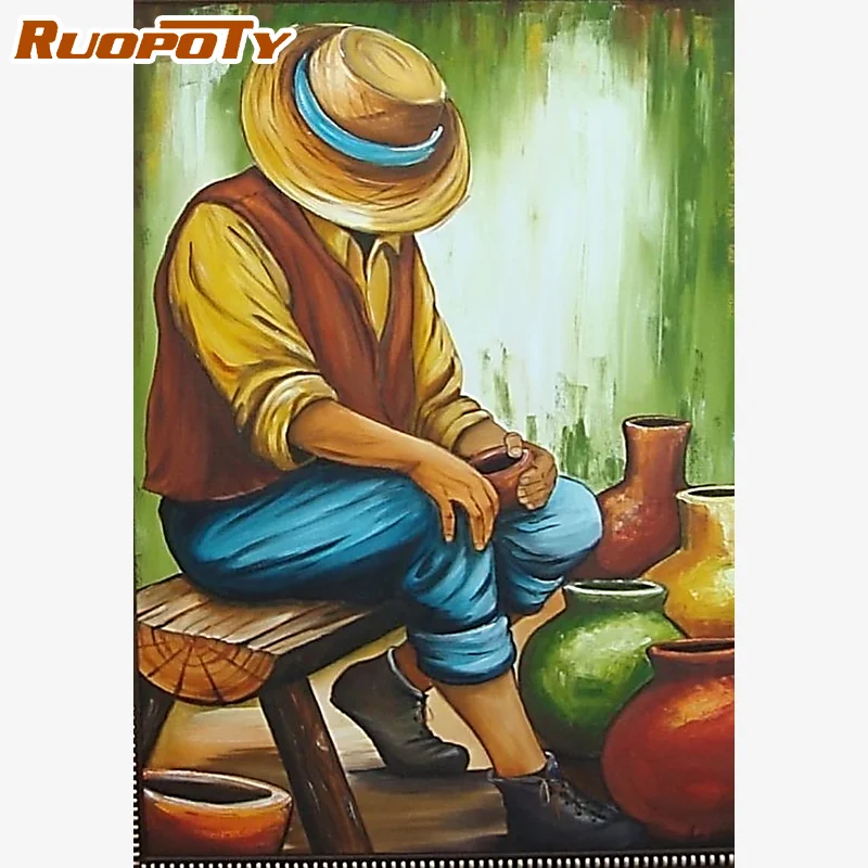 

RUOPOTY DIY Paint By Numbers Handicrafts Paintings On Number Man Number Painting Home Garden Art Supplies For Adult Gift Figure