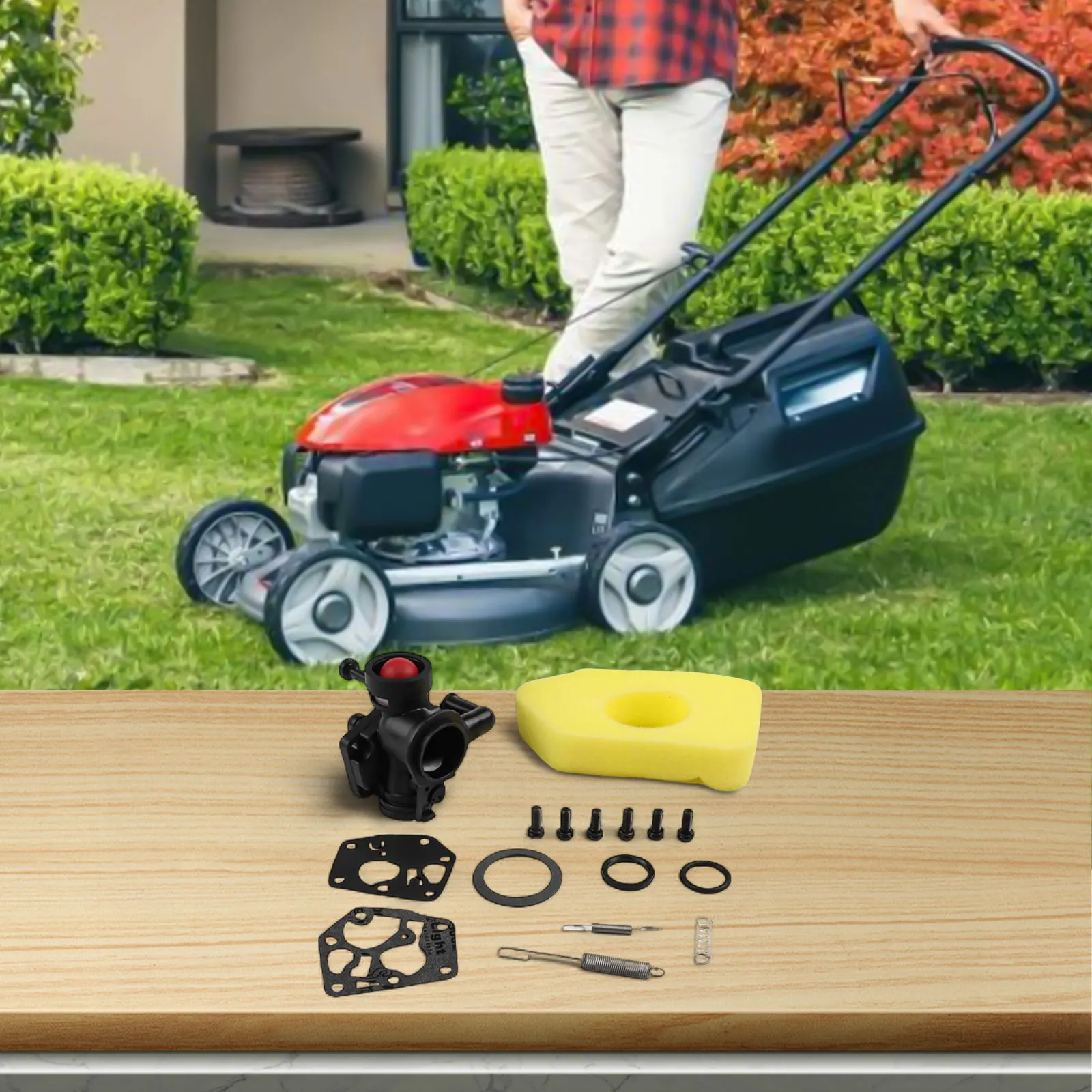 Carburetor Replacement Carburetor Kit Lawnmower Maintenance Engine Noise Reduction Springs Accessory Easy Installation