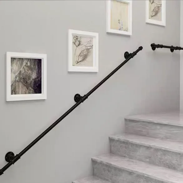 

Simple wrought iron staircase handrail Modern indoor attic The elderly against the wall Kindergarten non-slip home escalator